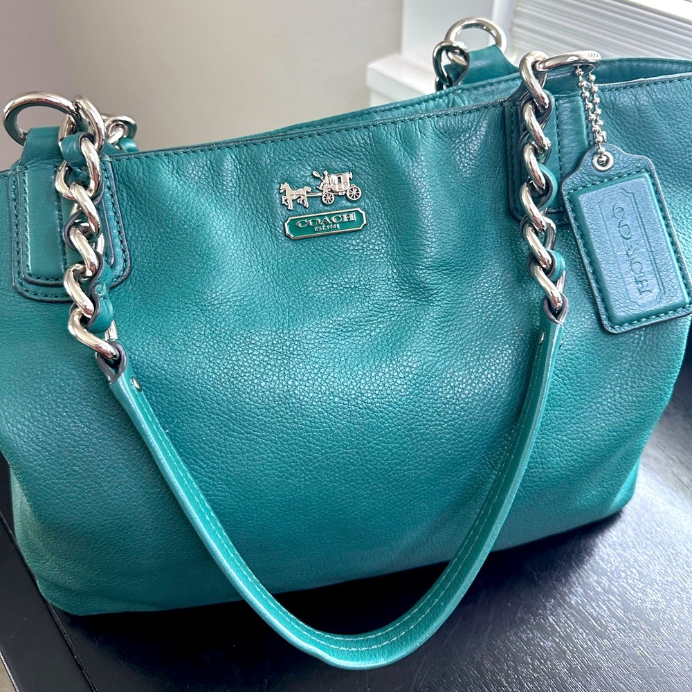 Coach purse full size teal